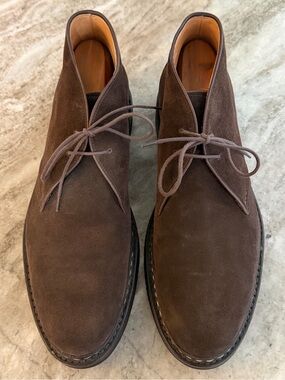 Heschung GENET Chukka Desert Boots Brown Suede Sz 9.5 / 11 US Lace Up Ankle